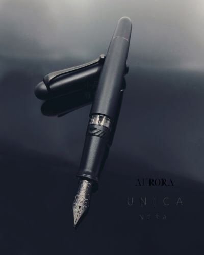 義大利 AURORA 88 Unica Nera 霧黑 14K 活塞鋼筆