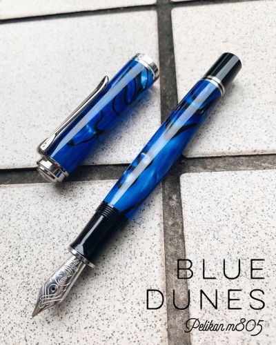 德國 Pelikan 百利金 M805 帝王系列 Blue Dunes 藍色沙丘 18K 鋼筆