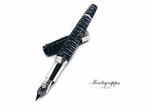 義大利 Montegrappa 萬特佳 EXTRA OTTO 全球限量888支 八角賽璐珞 18K 鋼筆（斑馬 Zebra）