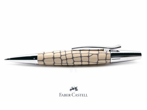 德國 Faber-Castell 輝柏 E-Motion系列 天然樹脂 鱷魚紋 象牙白 原子筆（148352）